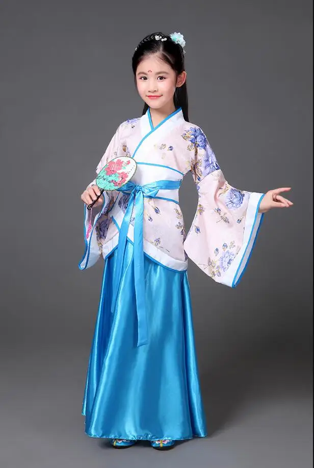 Ancient Chinese Costume Kids Child Seven Fairy Hanfu Dress Clothing Folk Dance Performance Chinese Traditional Dress For Girls