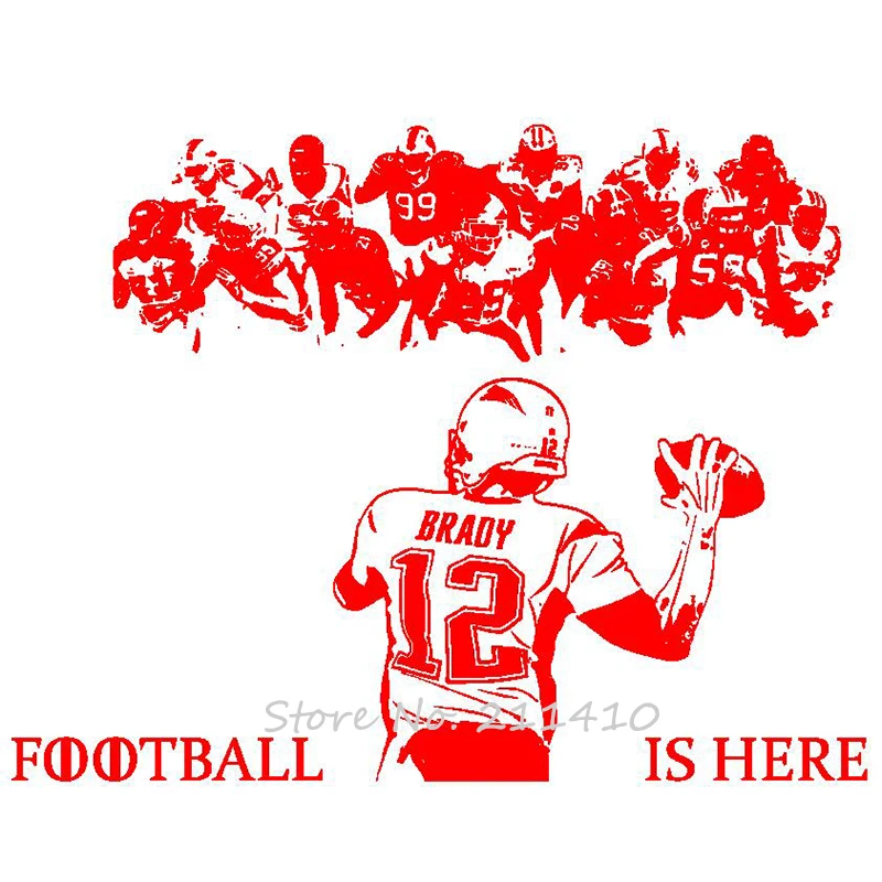 Football is here large size wall sticker home decor living room American football player wall art decals for boys room A732