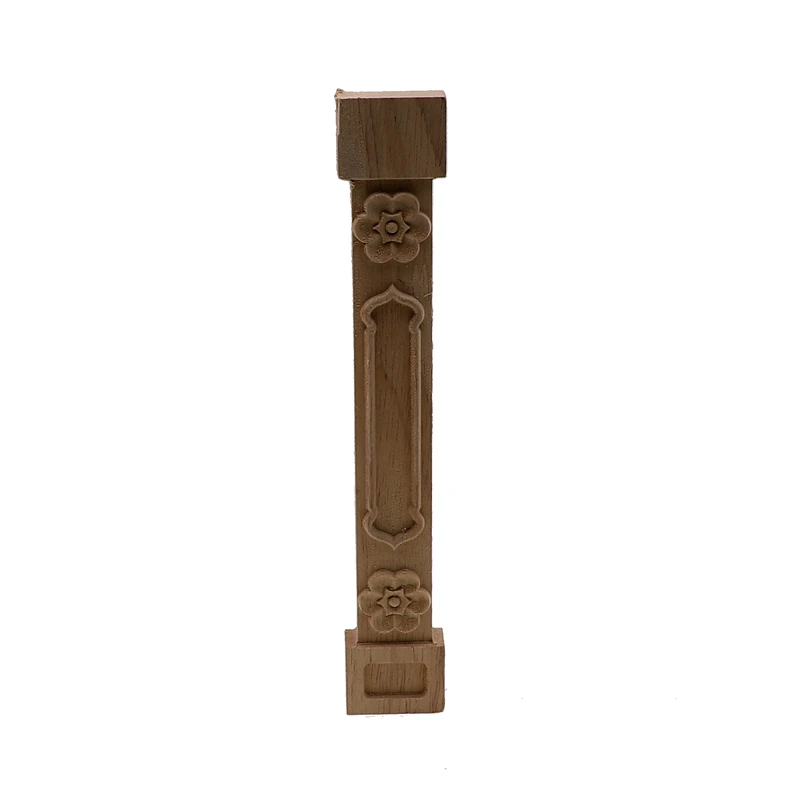 VZLX Natural Floral Wood Decal European Style Woodcarving Furniture Carved Applique Home Wooden Pillar Decoration Accessories
