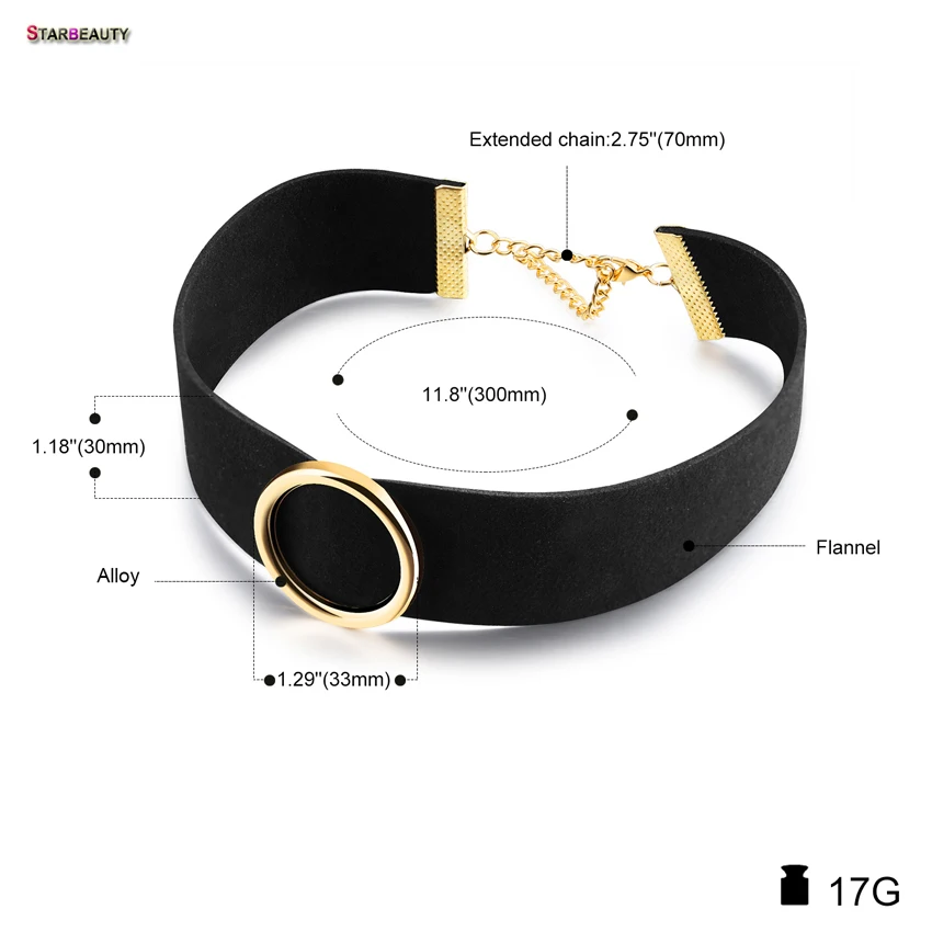 Simple Round Steel Design Choker Necklace Women Jewerly Black Wide Flannel Collar Necklaces Neck Chain Lady Drop Shipping