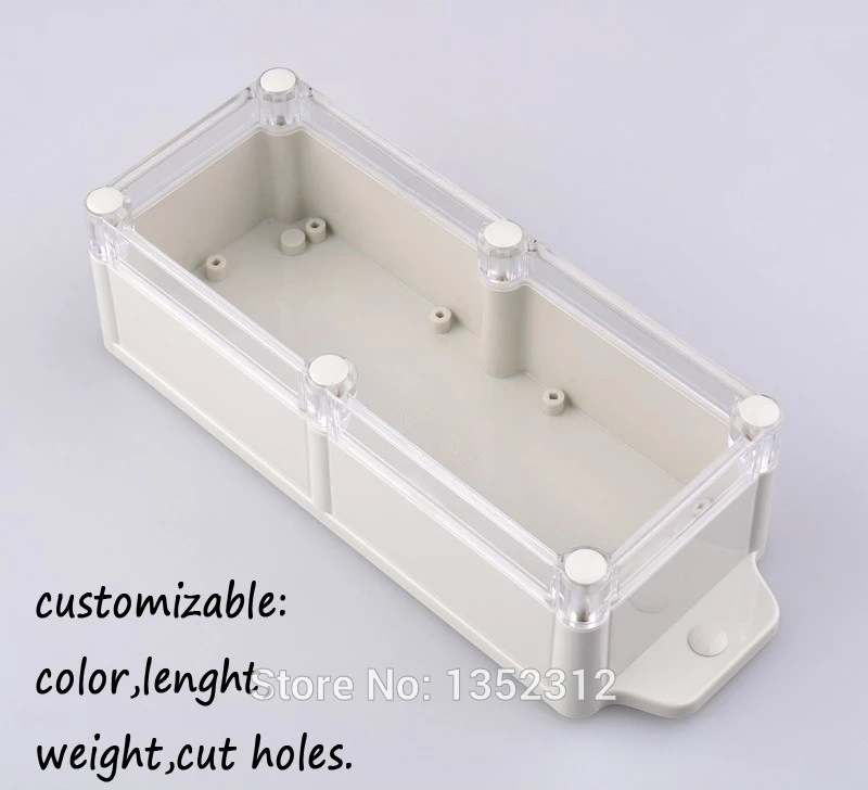 

3 pcs/lot 238*84*60mm waterproof plastic box for electronic junction box with belt ears IP68 DIY plc project box control box