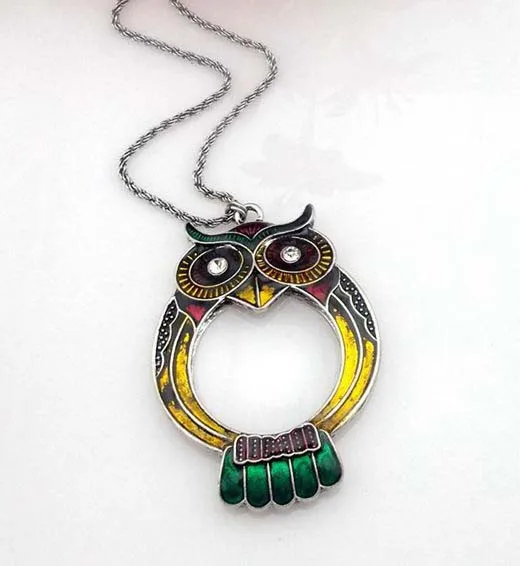 ZY DIY Vintage Quality New Brand Design Colorful Owl Magnifying Glass Monocle DIY sewing Tools