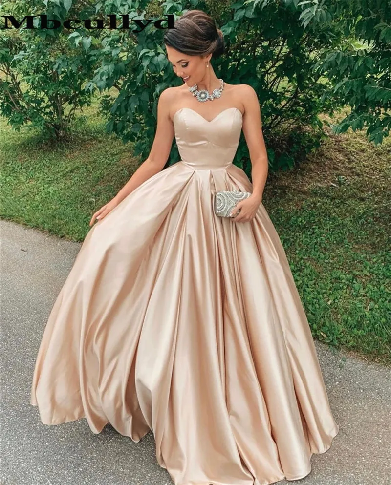 Mbcullyd Sweetheart Champange Prom Dresses Long Sexy Backless Formal Evening Dress Party For Women 2023 A-line robe de soiree