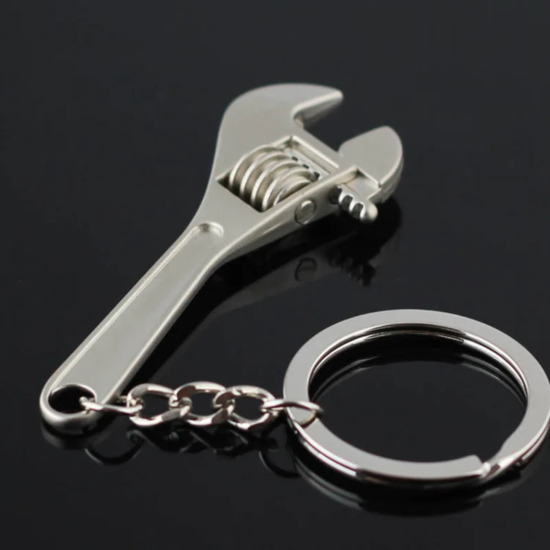 Lovely Metal Machine Tools Mini Adjustable Wrench Spanner Charm Car Key Ring Keychain Creative Party Gift