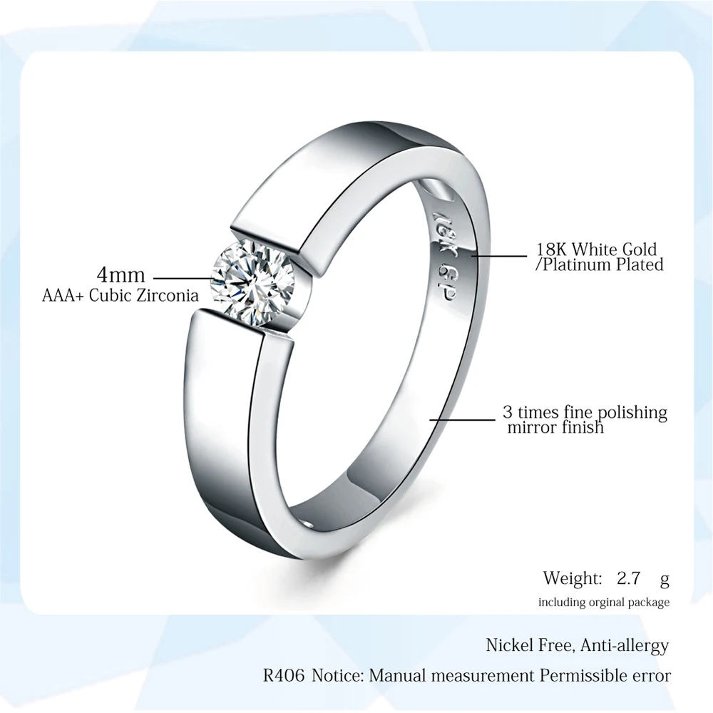 ZHOUYANG Wedding Rings For Women Man Classic Cubic Zirconia Lover Ring Rose Gold Color & Silver Color Fashion Jewelry R013 R400