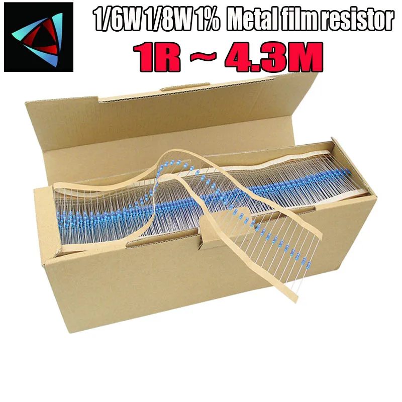 5000Pcs 1/8W 0.125W 1% Metal Film Resistor 0R ~ 1M 220R 330R 1K 2.2K 3.3K 4.7K 10K 22K 47K 100K 100 220 330 0 10M Ohm