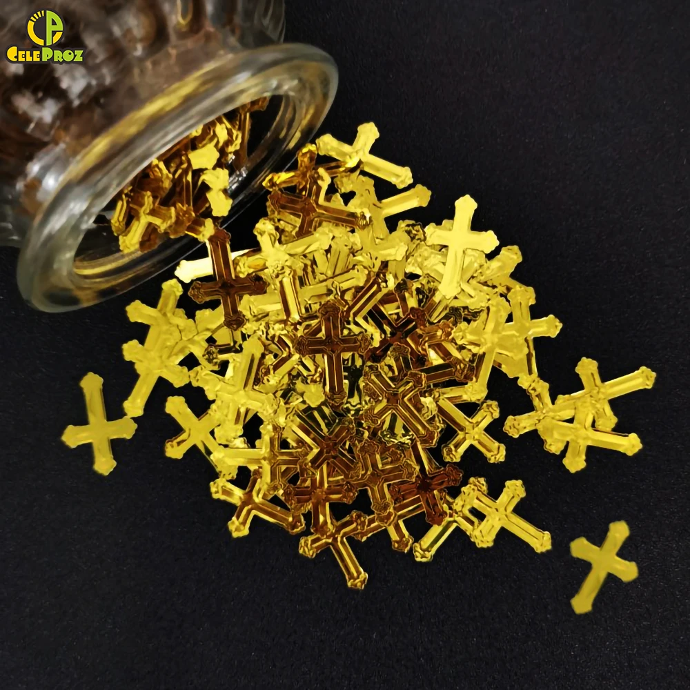 15g Church Wedding Confetti Dove Cross Bible Table Scatter Golden Pigeon Sequins Birthday Holy Communion DIY Party Supplies