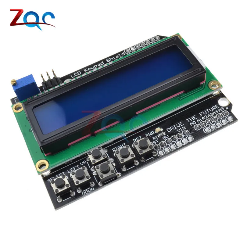 LCD Display For Arduino 1602 Keypad Shield Module 16x2 5V Blue Backlight With White Word Display For ATMEGA328 ATMEGA2560