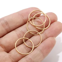 10pcs In Acciaio Inox Connettori Tono Oro Cerchio Tondo Links Per FAI DA TE fatti A Mano Orecchino Fabbricazione di Componenti