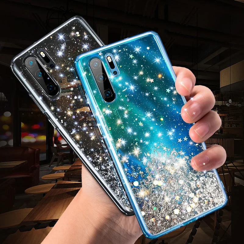 Silver Foil Star Phone Cover For Huawei P10 Plus P20 Lite P30 Pro Nova 2s 3e 3i 3 4 4e Honor 10 V10 V20 20i Soft Phone Case
