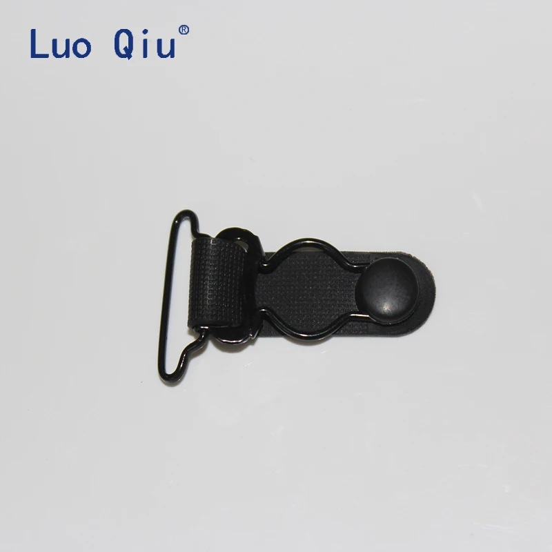 Luo Qiu 200 pcs/lot 25mm Plastic Black Corset Leg Garter Belt Clip Hooks Suspender Ends Hosiery Stocking Grips suspender clips