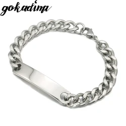 Gokadima Stainless Steel ID Bracelet For Women Men 2016 Jewellery Fashion Chain Cuff,4 colors, Wholesale Items,WB001