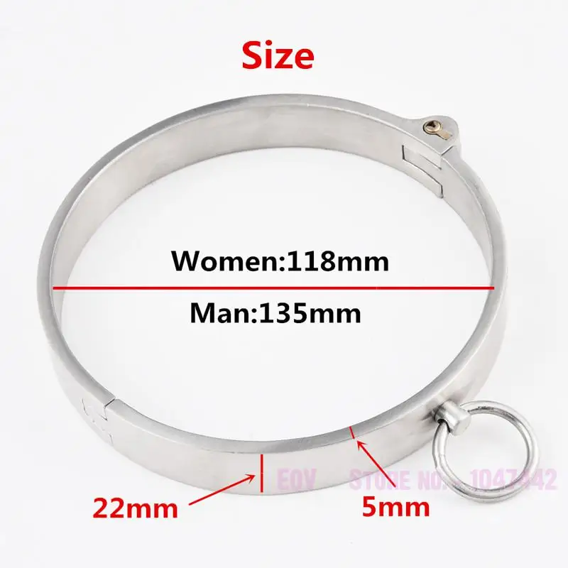 Lockable Collar BDSM 304 Stainless Steel Slave Collar Restraints Choking Ring Slave Bdsm Necklace Bondage Sex Toys For Women Man