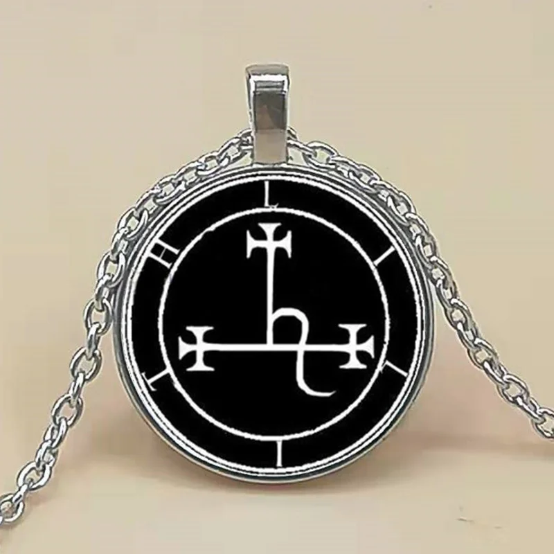 Ожерелье с подвеской Lilith Sigil, стеклянное ожерелье с фото, 4 цвета