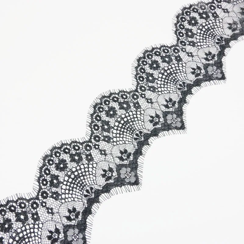 (3 meters/lot) 130mm White Black lace fabric Sewing Garment Ribbon Wedding Dress Fabric