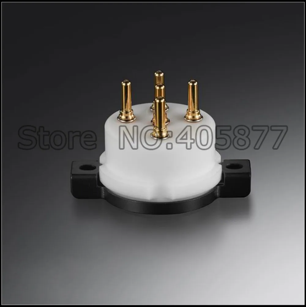 2PCS 5pin B5 Base PTFE Tube Socket For PX25, PX4, ML4 Gold Plated Machined Brass Feet