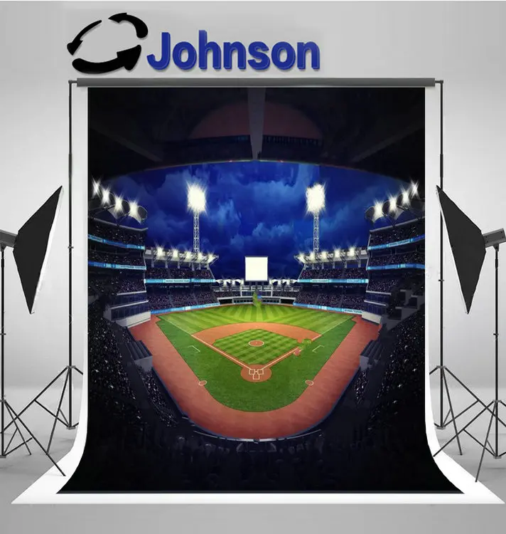 

Sports theme Baseball Stadium Under Roof Light backdrop High quality Computer print party background