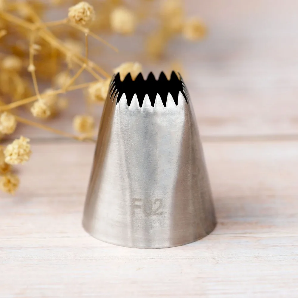 #F02 Square Shape Piping Nozzle Cake Cream Decoration Stainless Steel Icing Tips Cupcake Pastry Tools Large Size Special Nozzles