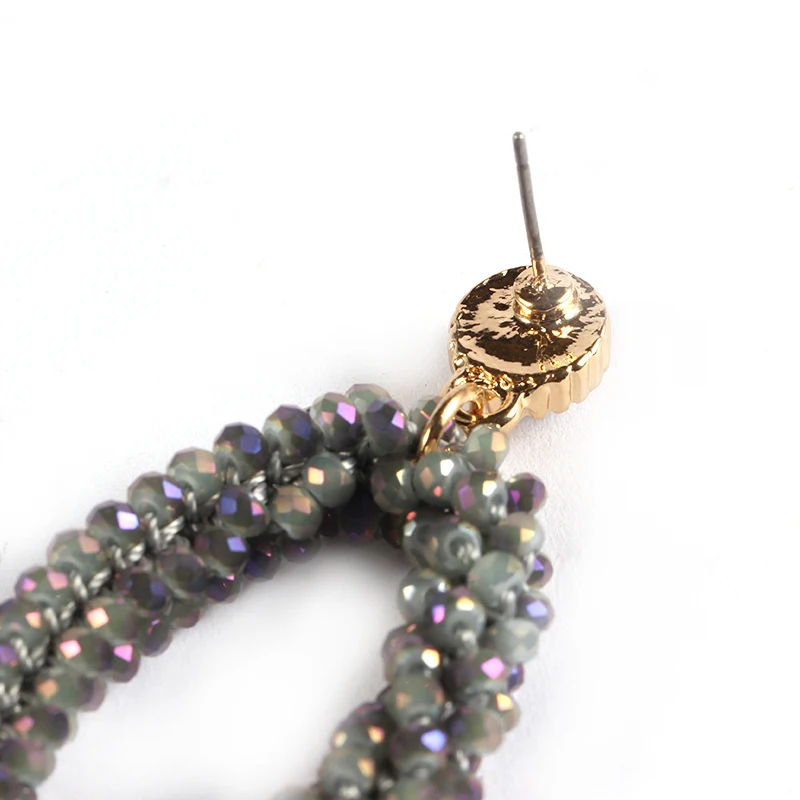 2017Fashion Bohemian crystal Long Earrings Unique Natural Traditional Crafts Knitting Large Earrings Women\'s Fine Jewelry Gifts