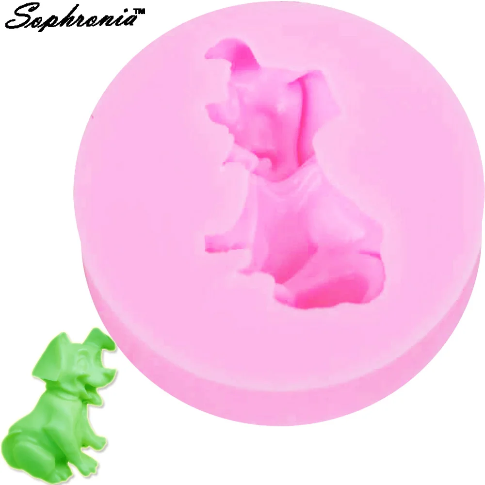 Sophronia 1PCS 3D Carton Dog Silicone Fondant Cake Mold Cupcake Jelly Candy Chocolate Decoration Baking Tool  M561, 7*7*1.4cm