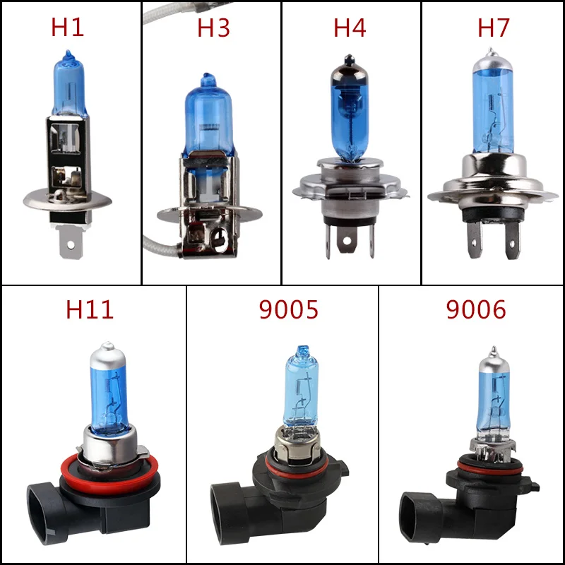 Super Bright Halogen Bulbs H1 H3 H4 H7 H11 9005 HB3 9006 HB4 55W 100W 12V 5000K Car Headlight Fog Lights Driving Lamp White