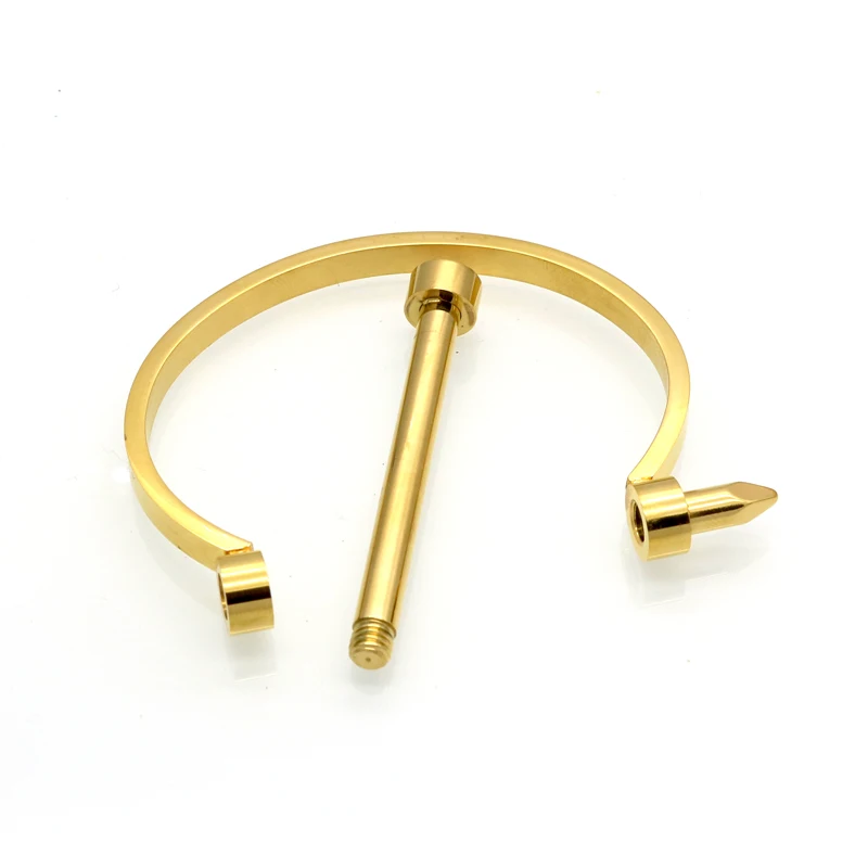 Vintage Punk Luxury Brand Jewelry Nail Bracelet Titanium Steel Bangles Gold Colour Cuff Bracelets & Bangles For Women