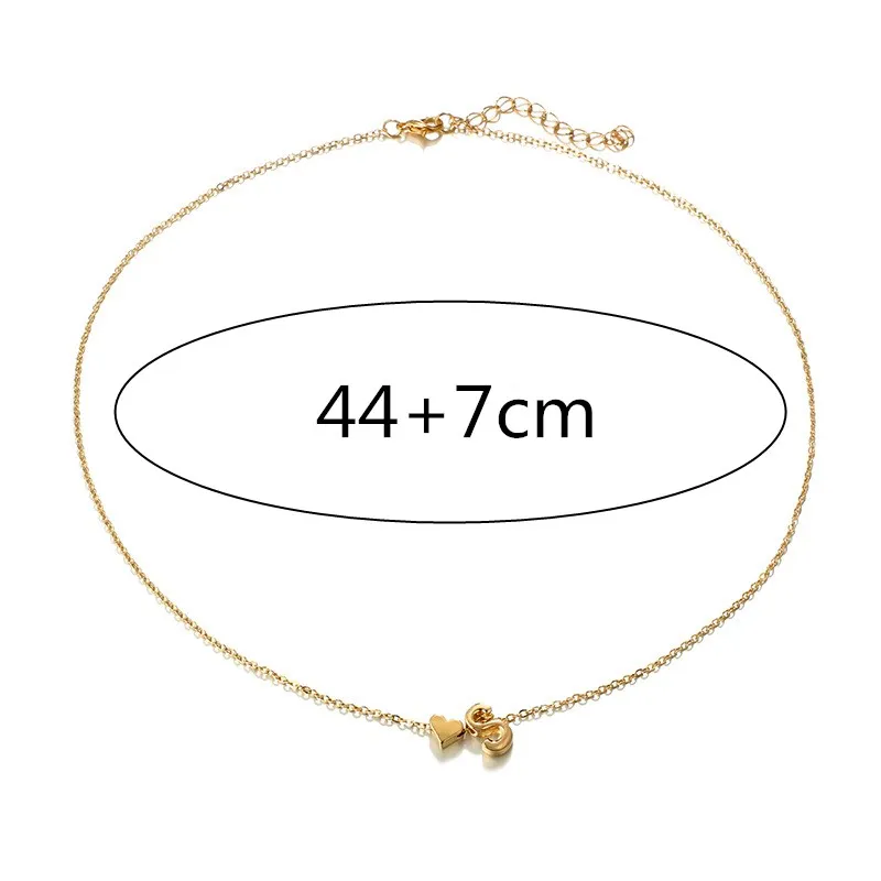 NK154 New Fashion Tiny Dainty Heart Necklace Personality Letter Neck Name Jewelry for Women Valentine\'s Day Girlfriend Gift