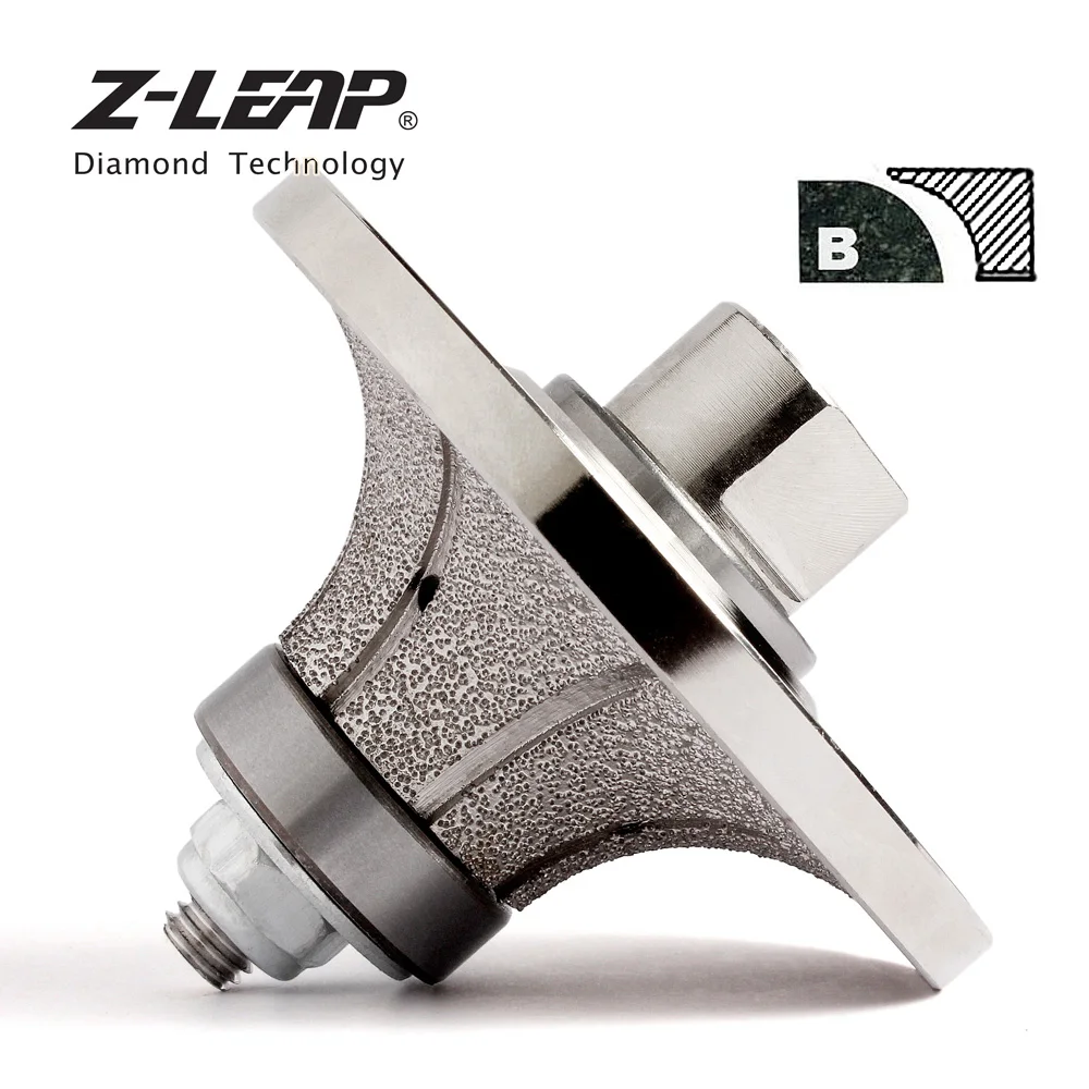 

Z-LEAP Diamond Hand Profiler B Type Shape Vaccum Brazed Profile Wheel Metal Cover Router Bit for Marble Granite D85 M14 & 5/8-11