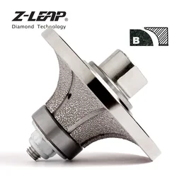 Z-LEAP Diamond Hand Profiler B Type Shape Vaccum Brazed Profile Wheel Metal Cover Router Bit for Marble Granite D85 M14 & 5/8-11