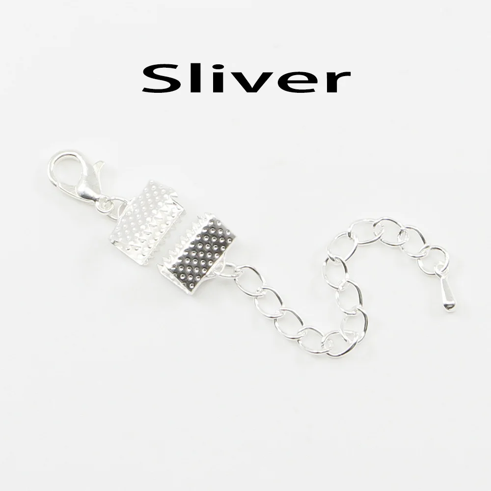 10 Stücke Band Lederband Endverschluss Verschlüsse Extender Kette Karabiner Verschlüsse Anschlüsse Für Schmuck Machen Diy Armband Erkenntnisse – Detail 6