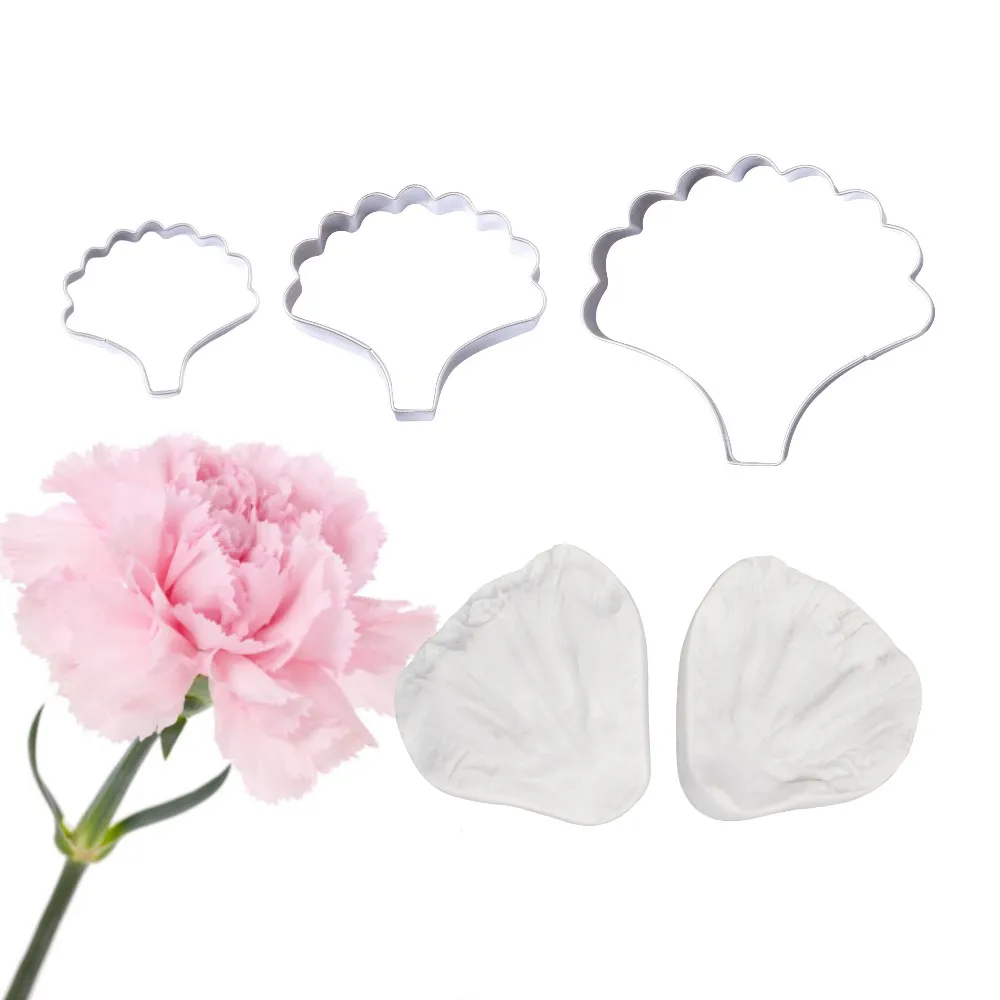 Carnation Impression Flower Mold Silicone Veiner Mold Cake Decorating Fondant  Sugarcraft Cake Mold for Sugar Flower