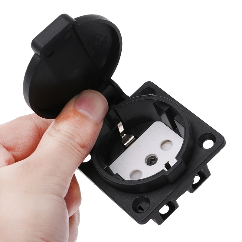 AC 250V 16A German Standard Power Outlet Single Plug Waterproof Wall Socket