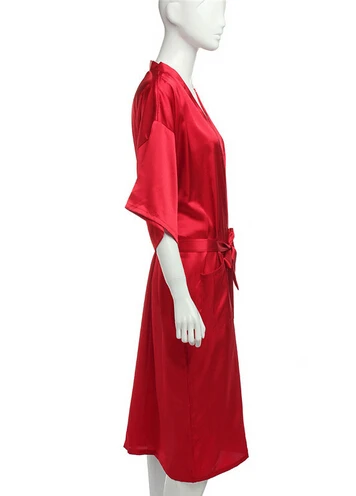 حجم كبير S-XXL 2016 رايون طويل رداء المرأة كيمونو الساتان رداء طويل مثير الملابس الداخلية ثوب النوم الساخن مع حزام