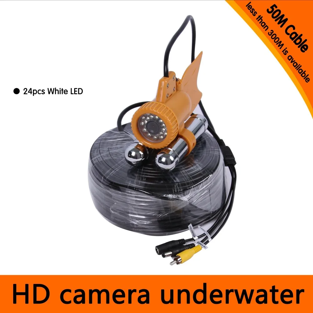 50Meters Depth Underwater Camera with Dual Lead Rodes for Fish Finder & Diving  Camera Application