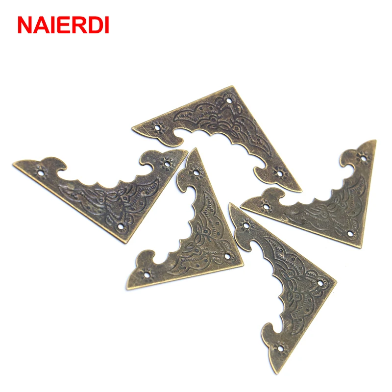 NAIERDI 10PCS Decoration Corner Bracket Antique Jewelry Wooden Box Foot Leg Corner Protector Crafts Furniture Fittings Hardware