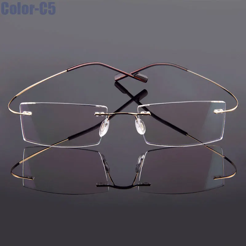 Gmei Optische Mode Randlose Brille Rahmen Speicher Legierung Brillen Rezept Ultraleicht Flexible Rahmen 9 Farben T8089