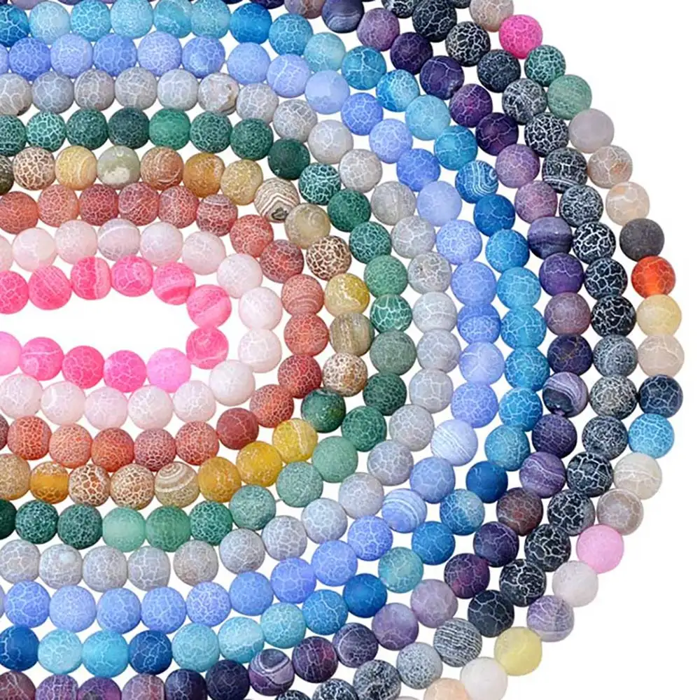 6MM 8MM 10MM Frost Agates Onyx Natural Stone Beads for Jewelry Making Matte Beads DIY