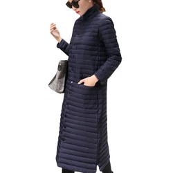 Aggiungi plus cappotto s-6XL piumino d'anatra bianco Ultra caldo x-long soprabito femminile giacche solide sottili cappotti invernali parka imbottito