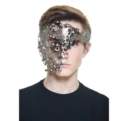 Venice Skeleton Half Face Sexy Mask With Diamond For Women And Men Cool Costume Prom Party Face Hollow Out Masquerade Skull Mask