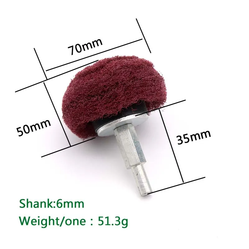 1pcs 6mm Shank Scouring Pad Grinding Head Nylon Fiber Polishing Buffing Wheel  Electric Grinder Brushes Tools Dremel Accessorie