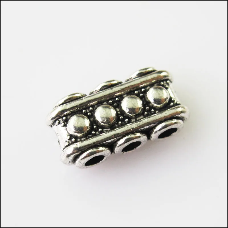 16Pcs Antiqued Silver Color 3-3Holes Spacer Beads Bars Charms Connectors 7.5x15mm