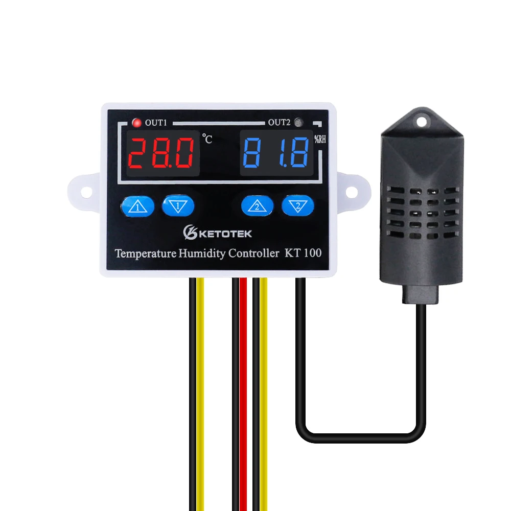 Termostato de Saída Direta Kt100 Controlador Digital de Temperatura e Umidade Hygroom 10a Controle de Temperatura