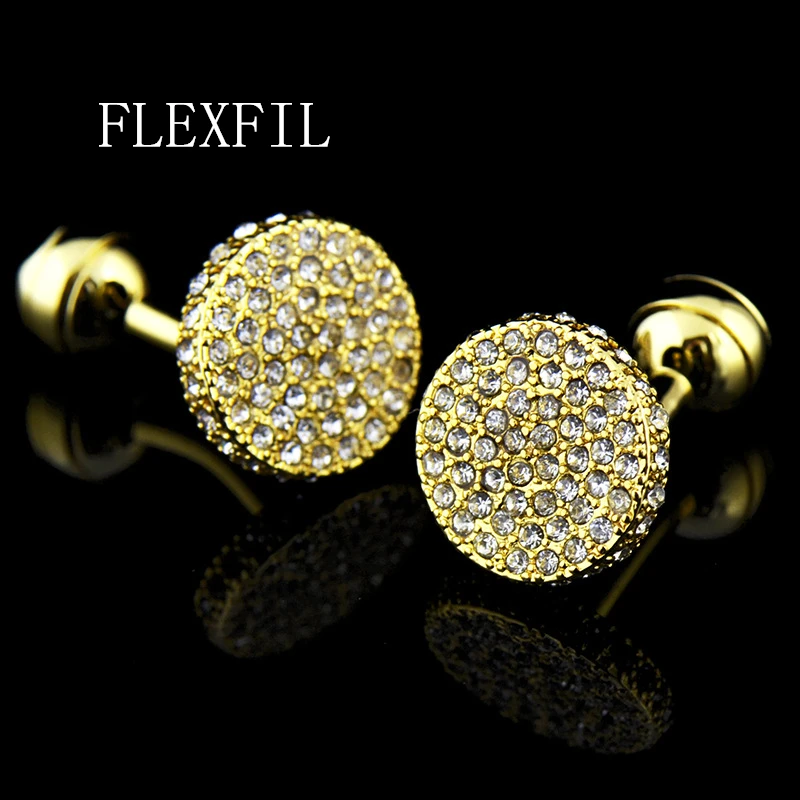 Jewelry shirt Fashion cufflink for mens Brand color Gold crystal Cuff link Luxury Wedding Button male High Quality Free Shipping