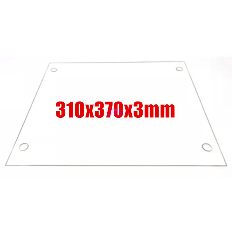 

3D Printers Parts 310x370x3mm Borosilicate Glass Plate Flat w/ Screw Holes Polished Edge For DIY Tevo Tornado 3D printer