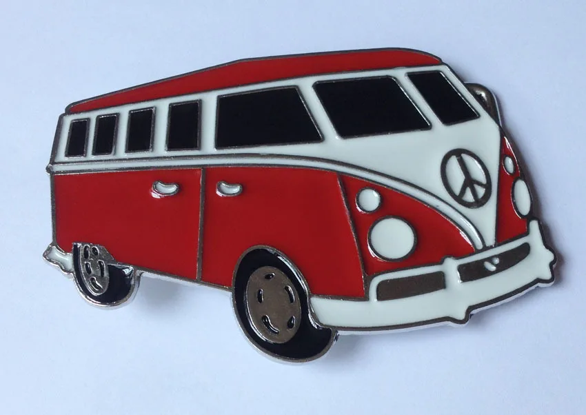 CARAVAN CAMPER VAN BUS VW PEACE SIGN CAR BELT BUCKLE