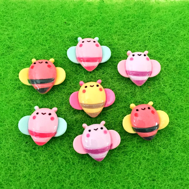 20PCS /lot 21mm*17mm honey bee shape resin phone flat back paste DIY festival series resin flat back scrapbook crafts-T194*2