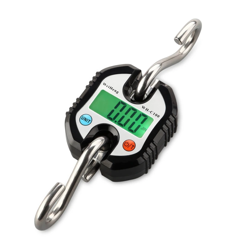 Brand Mini Crane Scale 150kg 50g Portable Digital Stainless Steel Hook Hanging Livestock Scales Loop Heavy Duty Weighing Balance