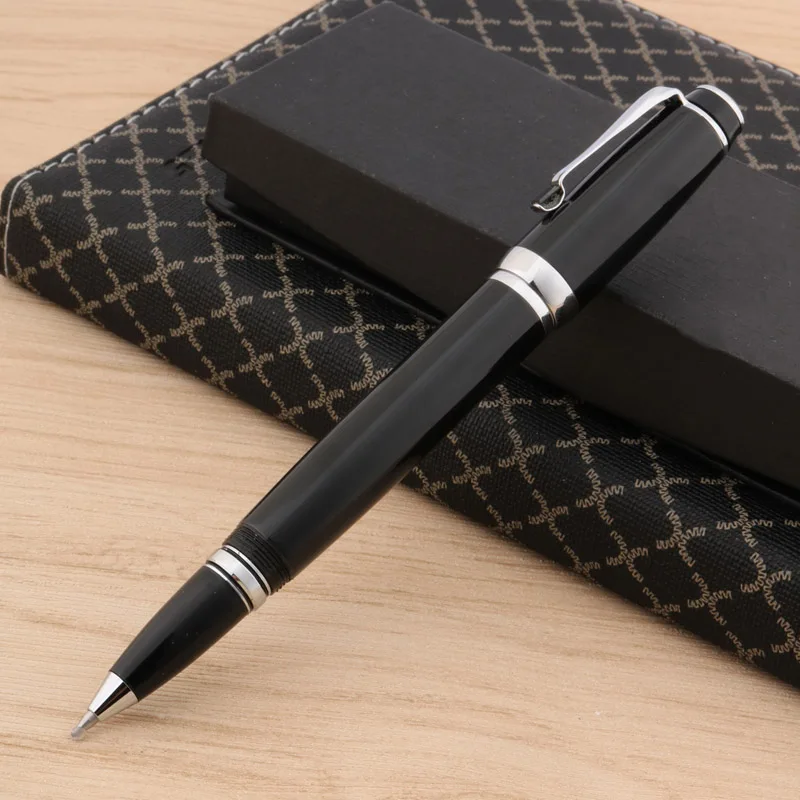 Black diamonds twisted black office writing silver Trim ROLLERball PEN Spin Metal Signature  ink Pens Stationery Office