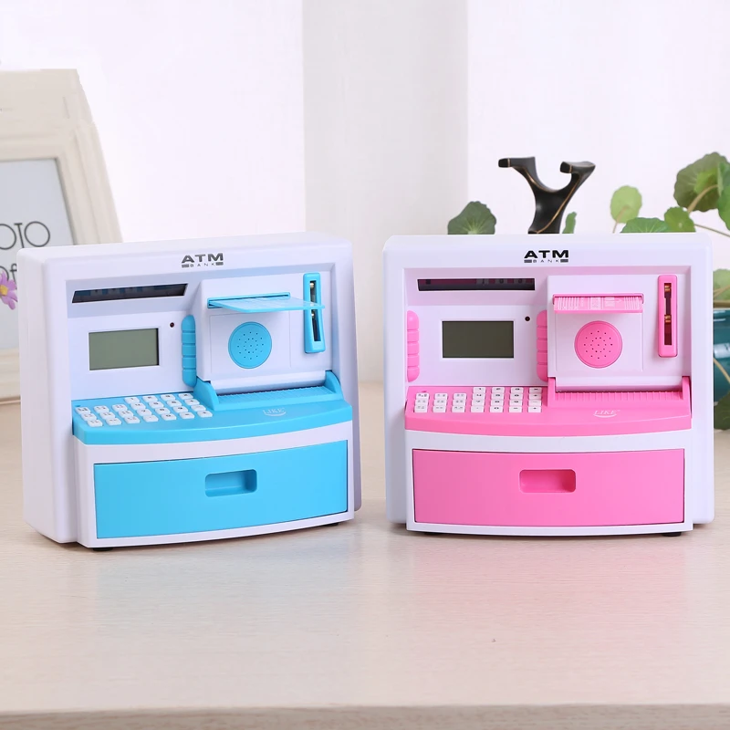 Safety Mini ATM Money Box Electronic Digital Piggy Bank Music Password Saving Coins Cash cofre Chinese Speech as Children Gift