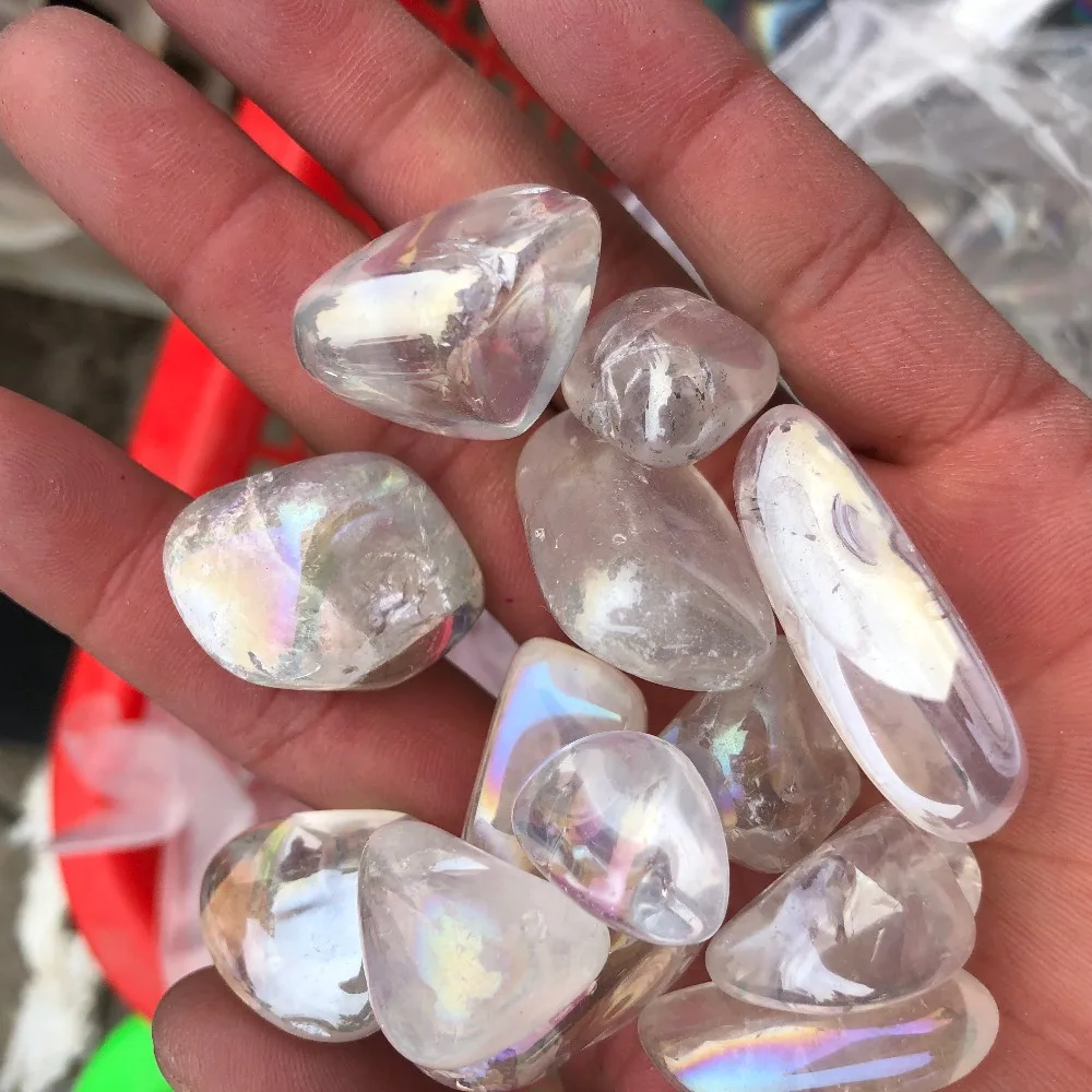 Color galvanized white crystal heals reiki polished crystal attacks